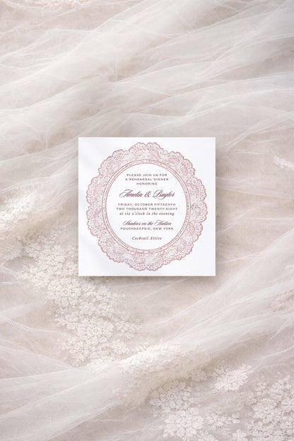 Vintage Lace Rehearsal Dinner Invitation