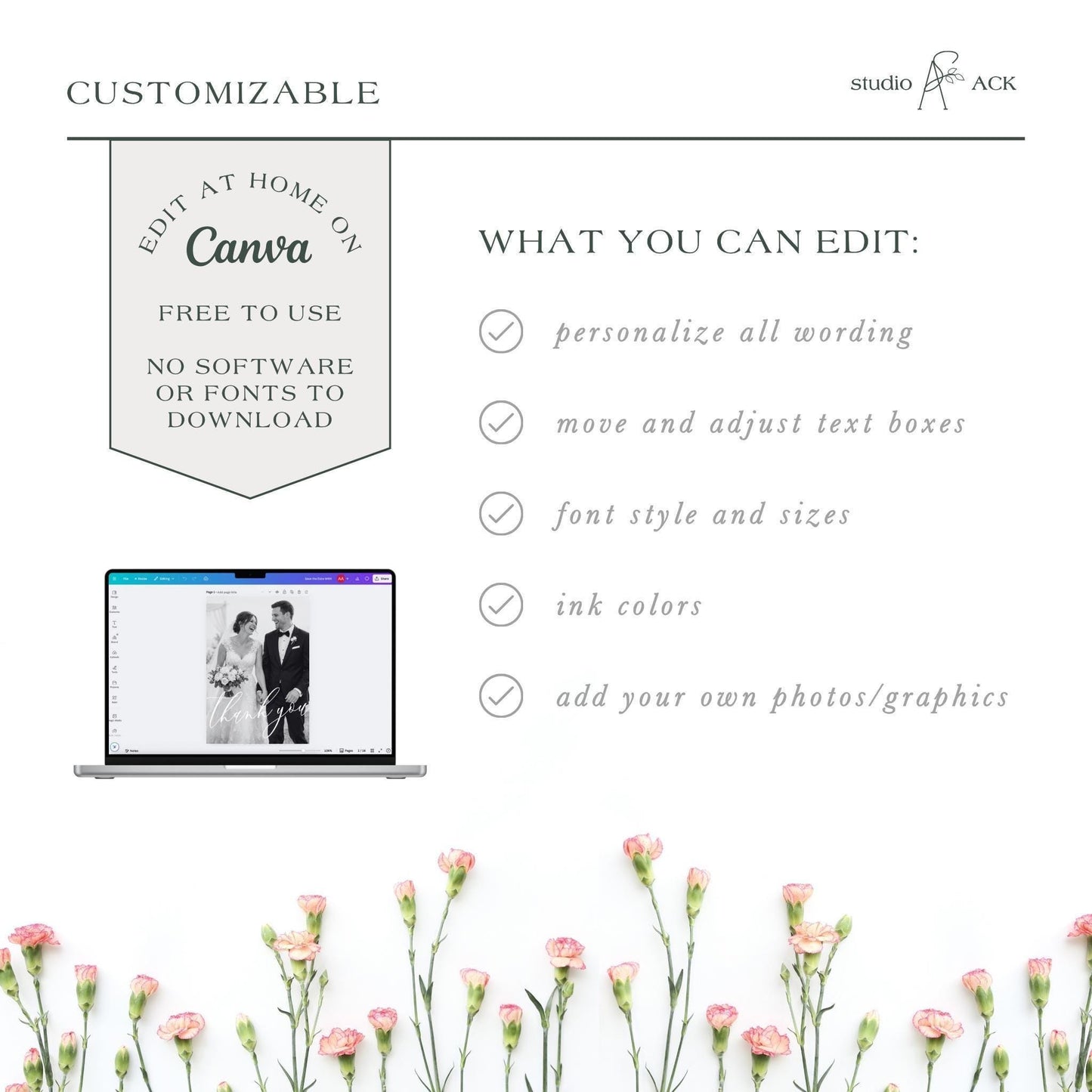 Vintage Minimalist Thank You Card Template