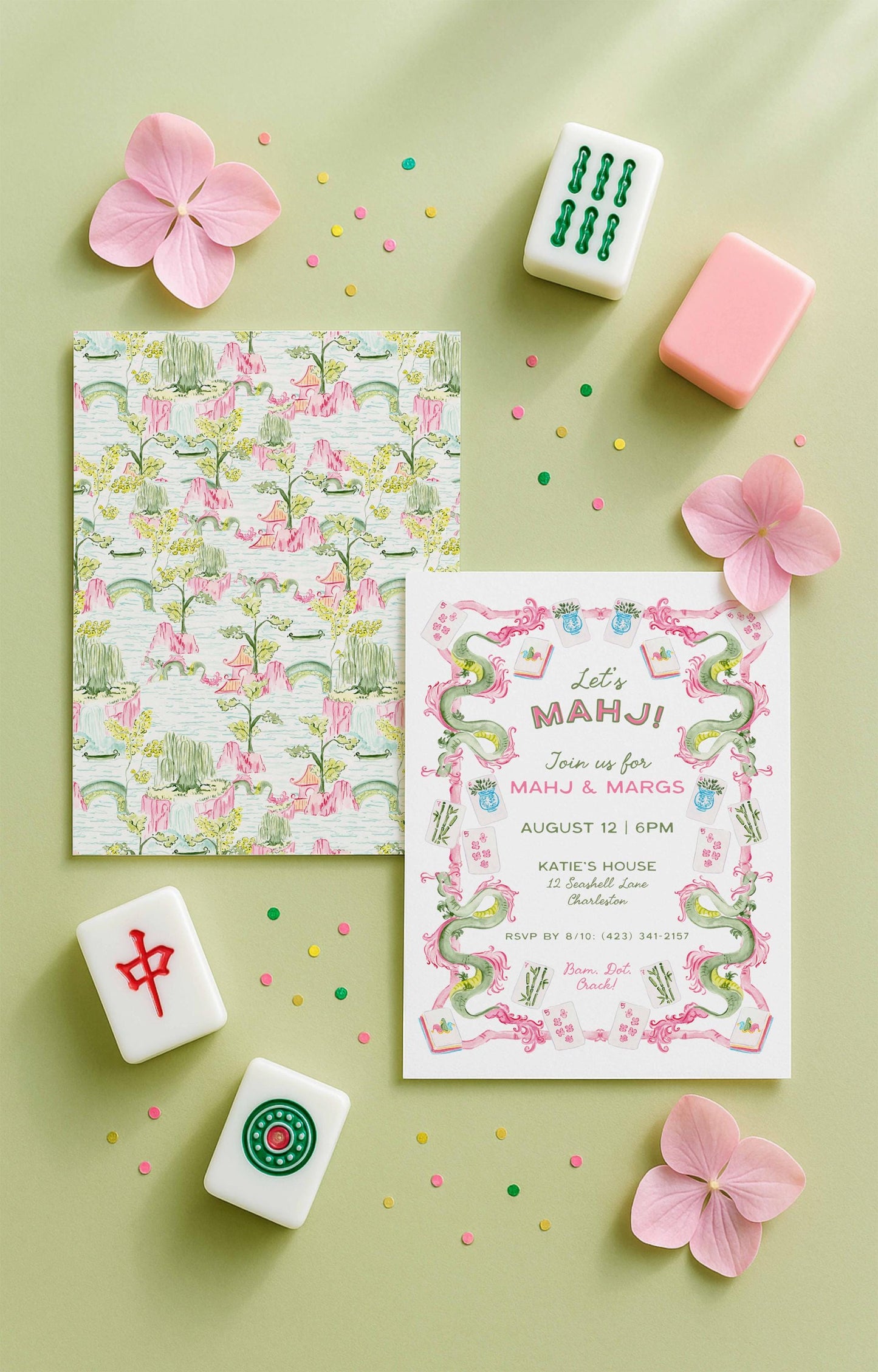 Mahj & Margs Party Invitation Template
