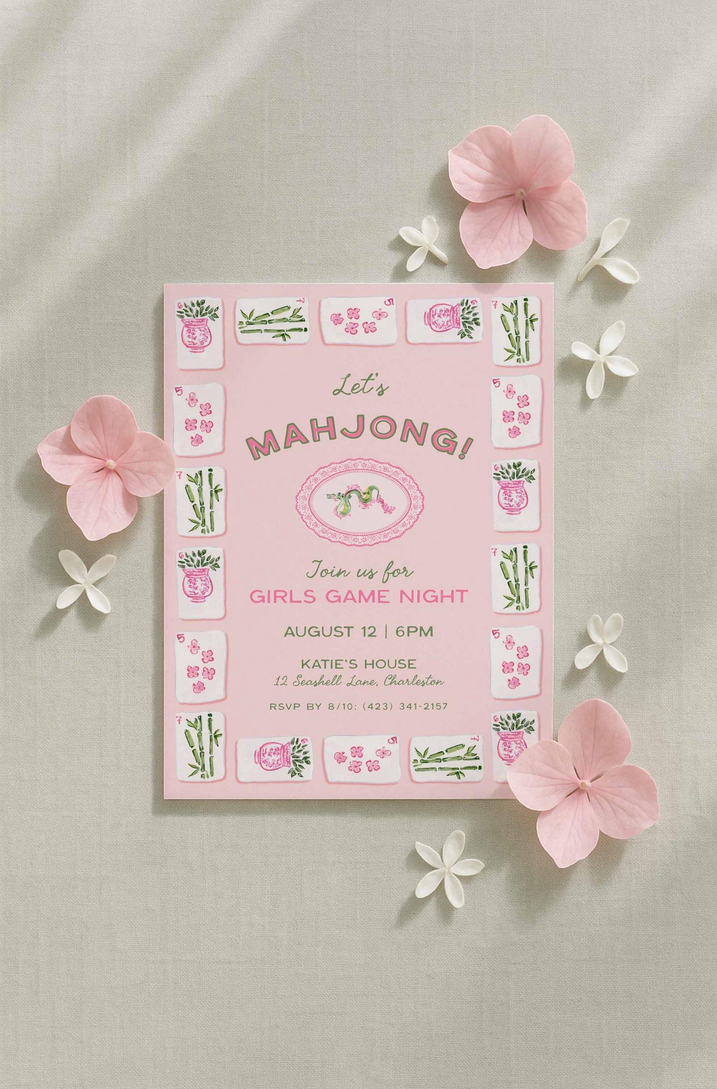 Mahjong Party Invitation Template