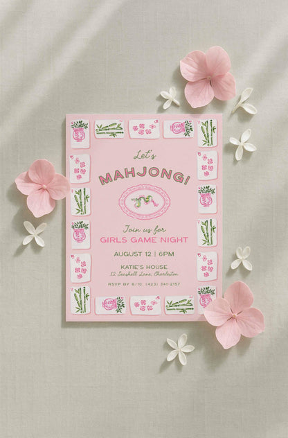 Mahjong Party Invitation Template