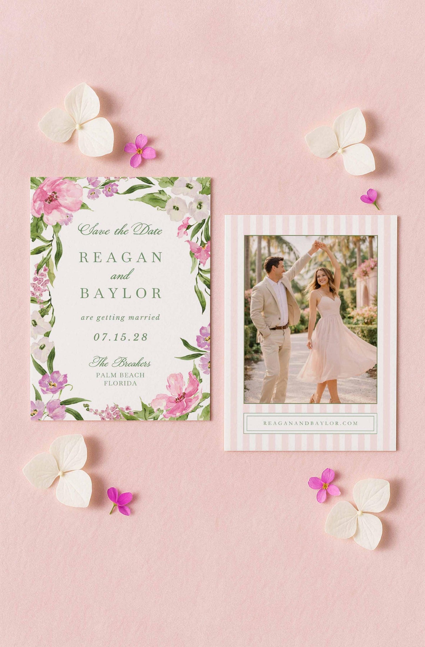 Purple Floral Save the Date Template