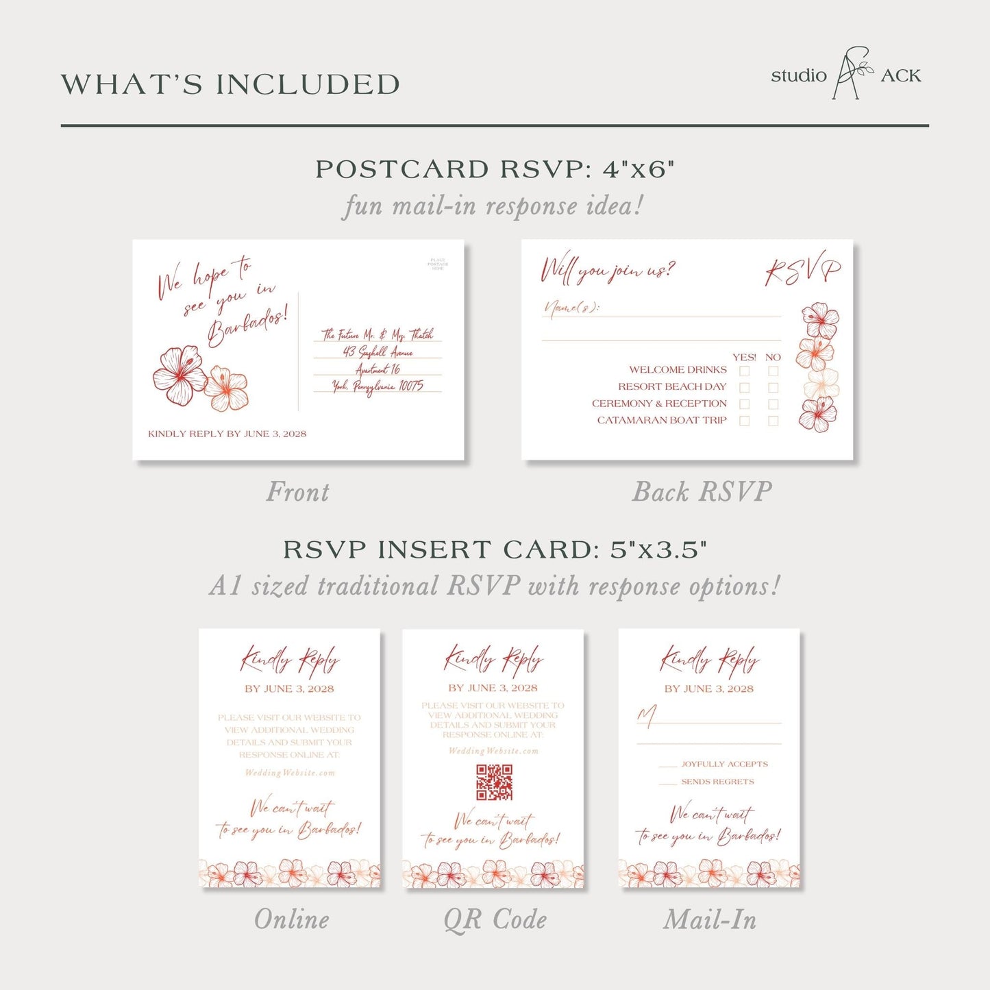 Birds of Paradise Wedding Passport Invitation Template
