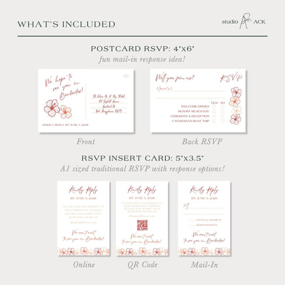 Birds of Paradise Wedding Passport Invitation Template