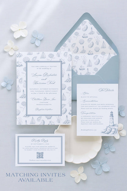 Coastal Toile Envelope Liner Template