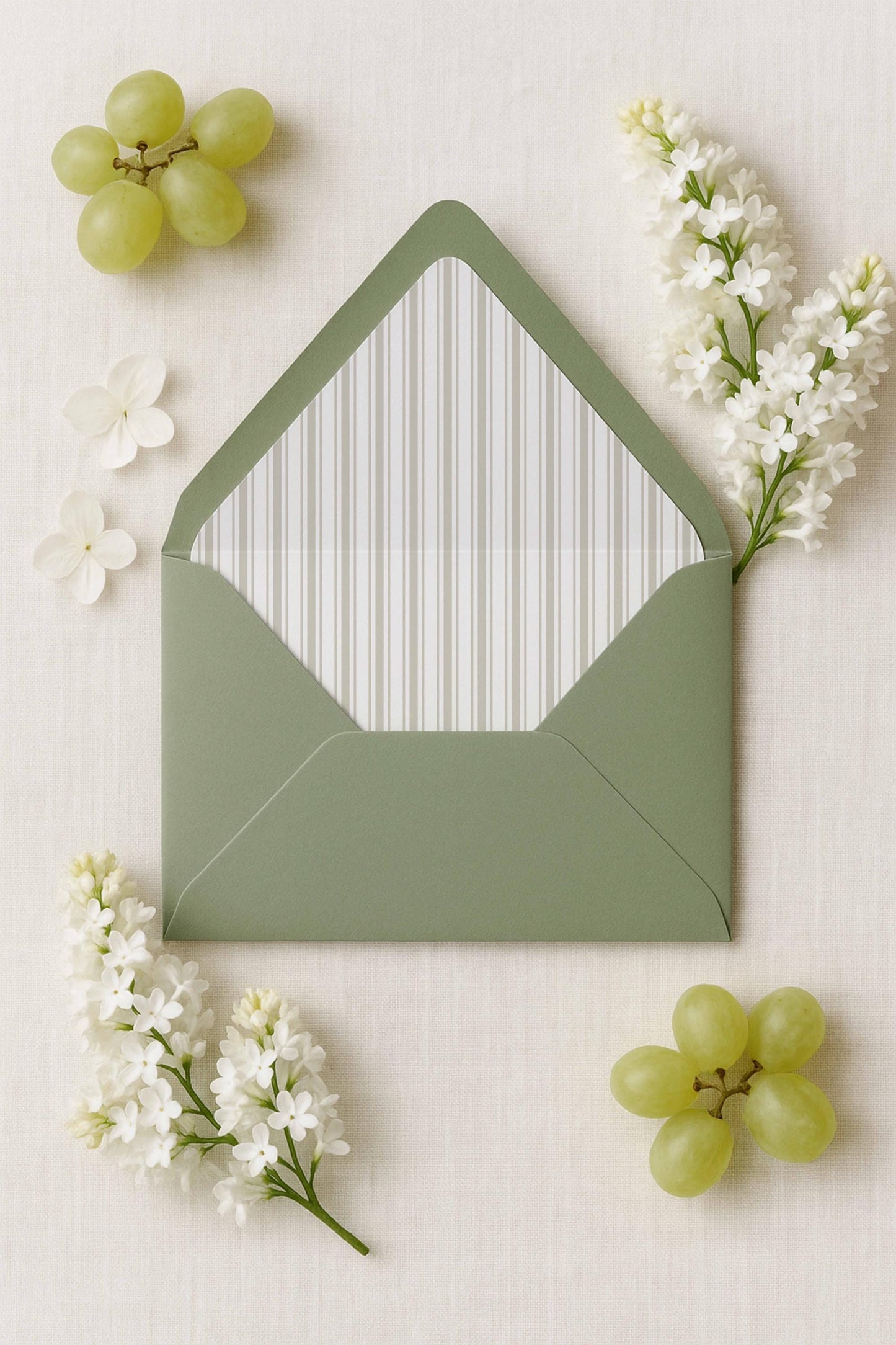 Old Money Striped Wedding Invitation Suite Template