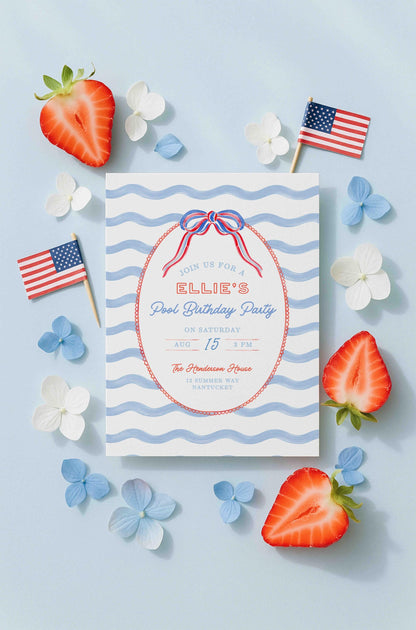 Pool Party Birthday Invitation Template