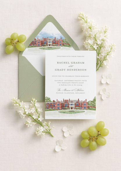 Mansion at Natirar Wedding Invitation Suite Template
