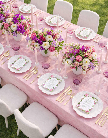 Purple Floral Wedding Menu Template