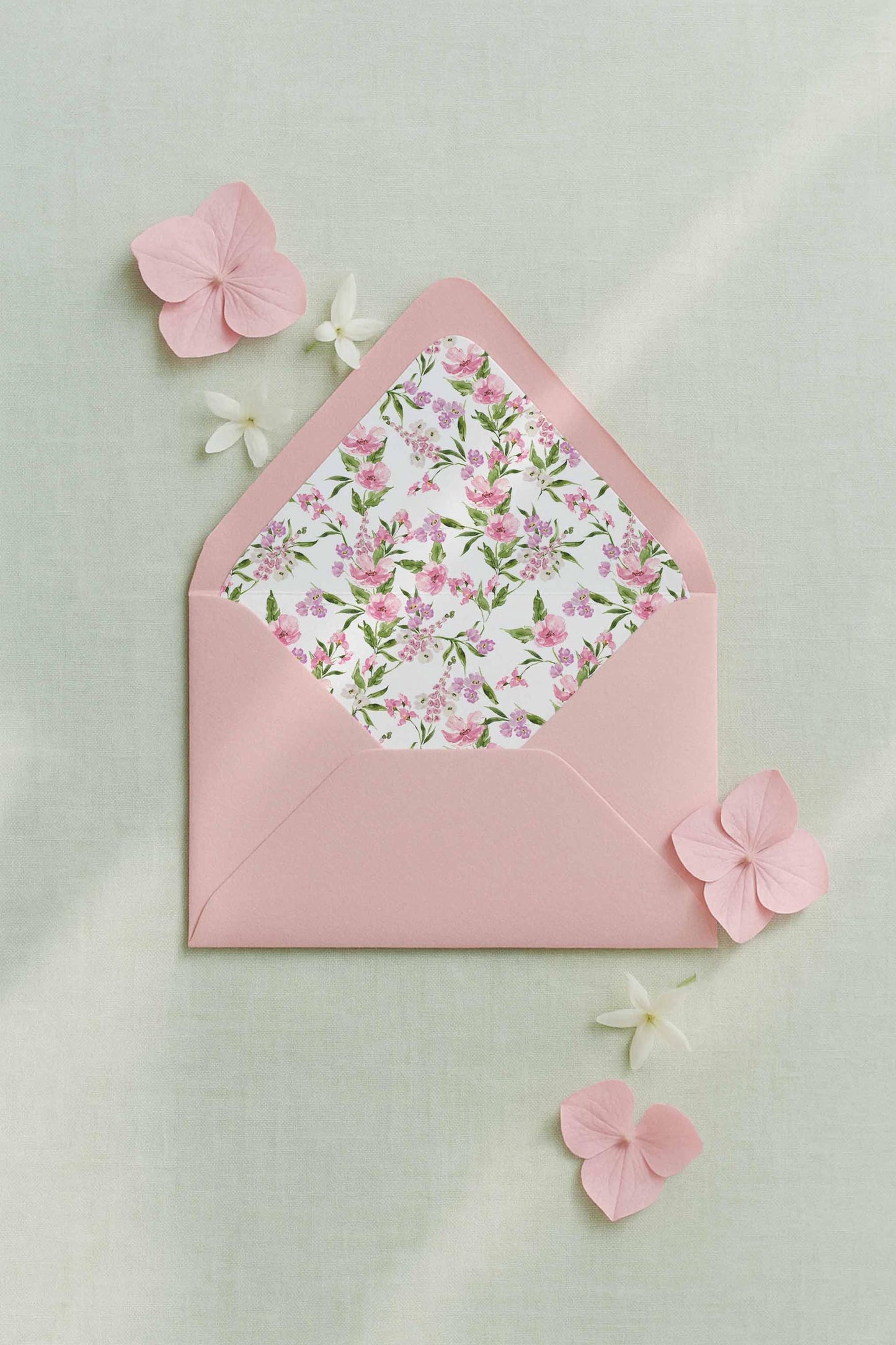 Purple Floral Envelope Liner Template