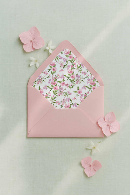 Purple Floral Envelope Liner Template