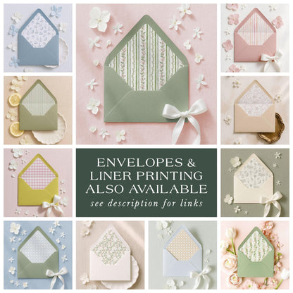 Dusty Pink Floral Envelope Liner Template