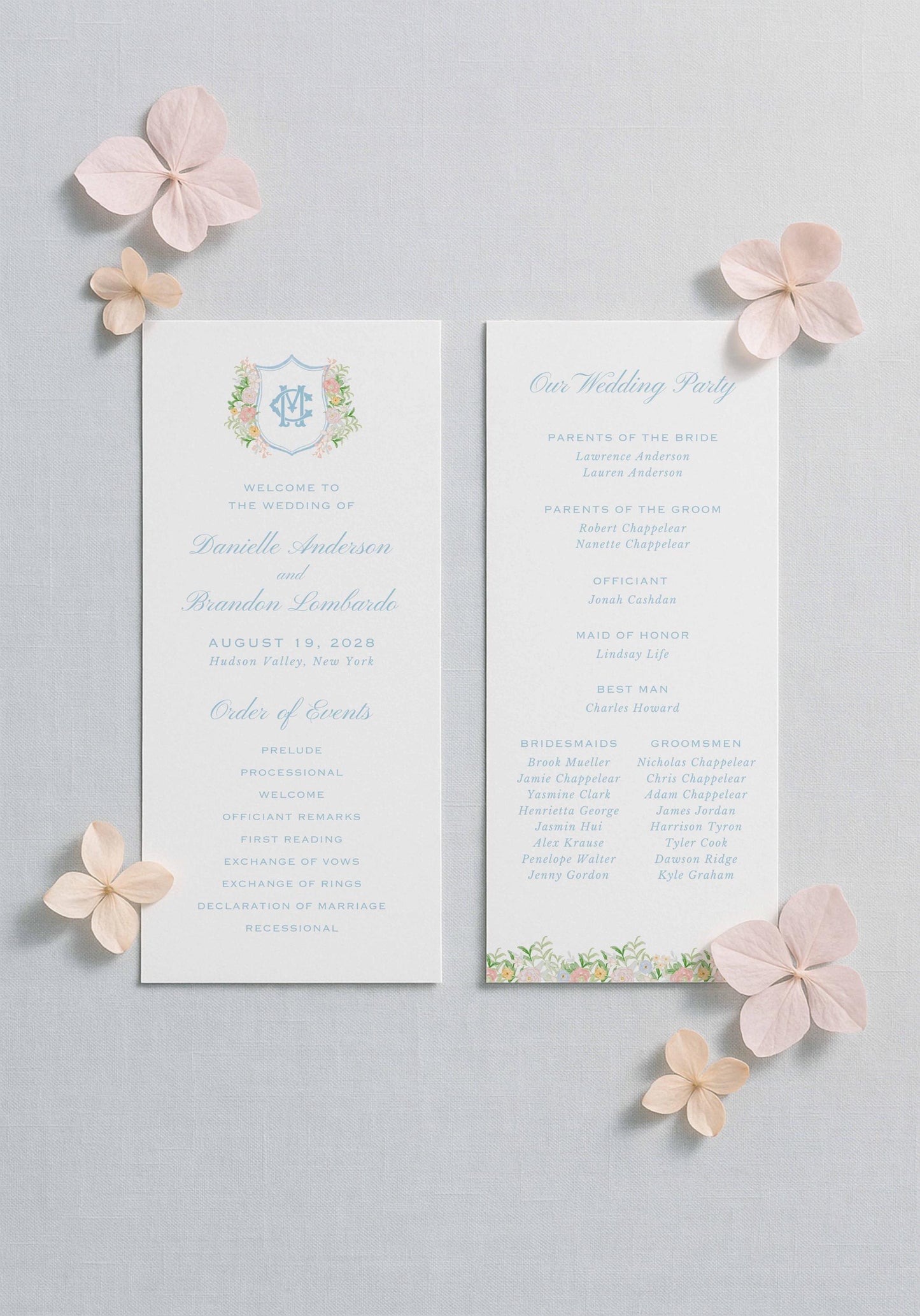 Colorful Floral Wedding Program Template