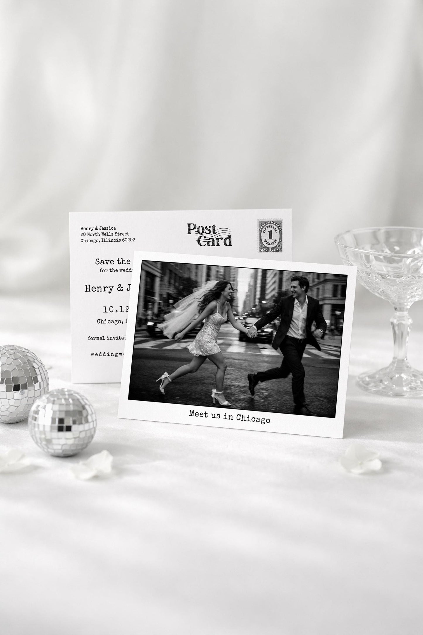 Vintage Polaroid Typewriter Postcard Save the Date Template