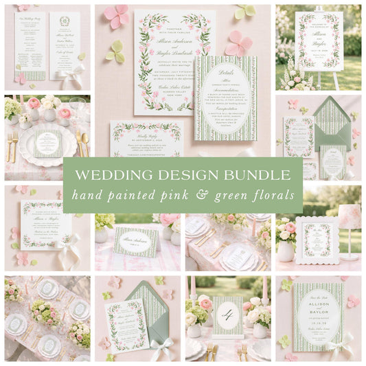 Grandmillennial Floral Wedding Template Bundle
