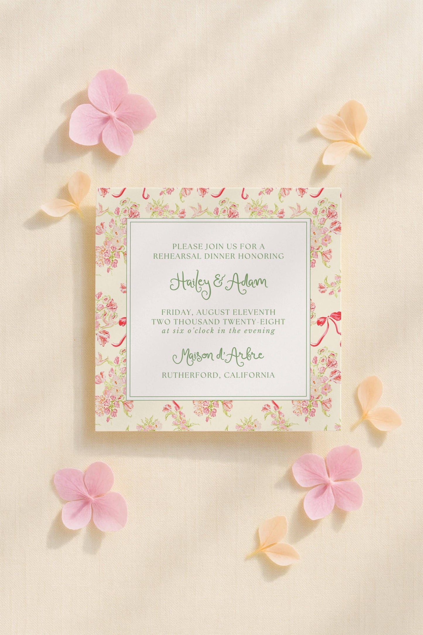 Whimsical Garden Rehearsal Dinner Invitation