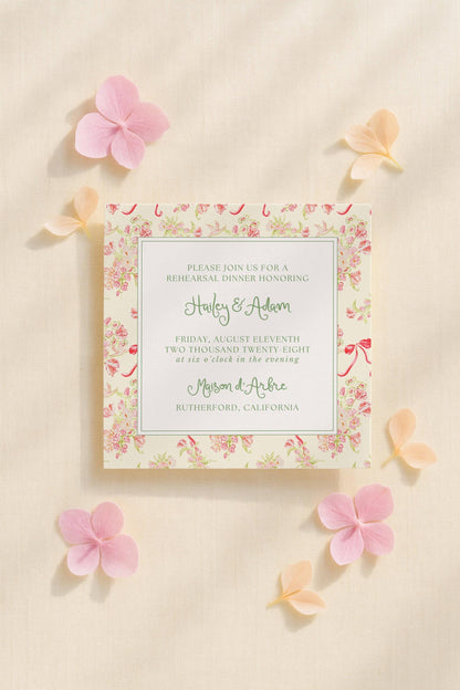 Whimsical Garden Rehearsal Dinner Invitation