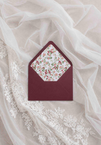 Dusty Pink Floral Envelope Liner Template