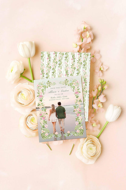 Hand-Painted Floral Save the Date Template