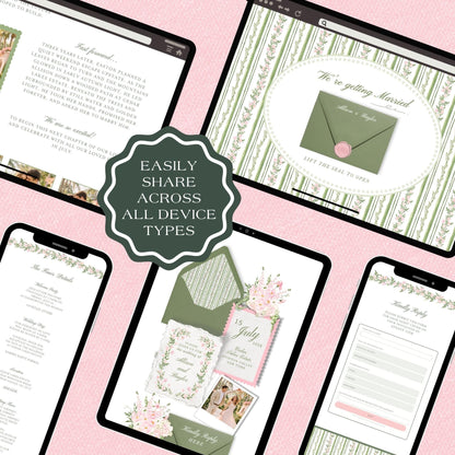 Grandmillennial Floral Wedding Website Template
