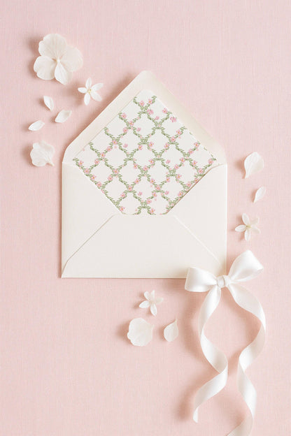 Watercolor Trellis Envelope Liner Template