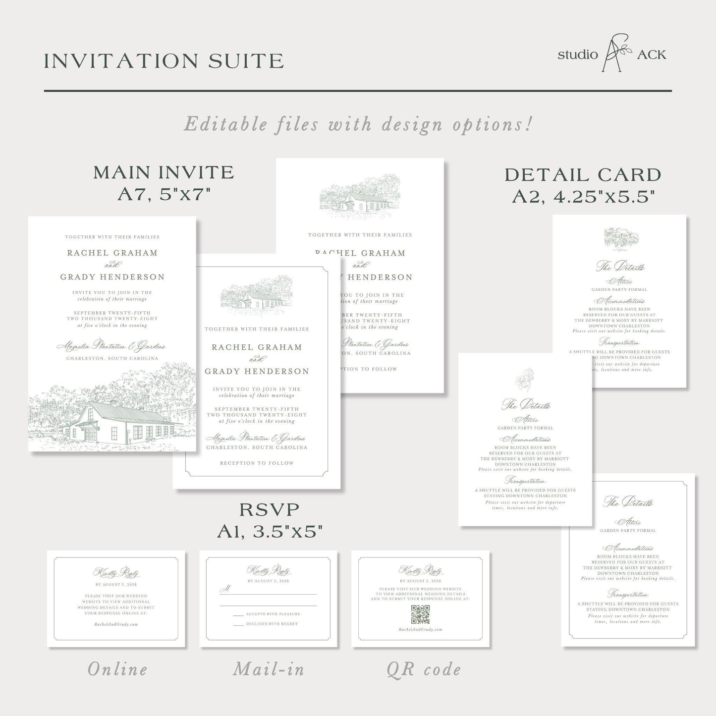 Magnolia Carriage House Wedding Template Bundle