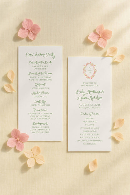 Whimsical Garden Wedding Program Template
