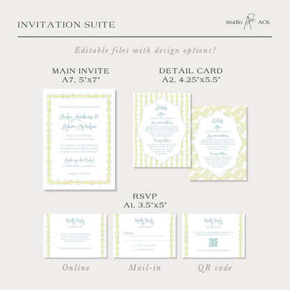 Fun Wavy Wedding Template Bundle
