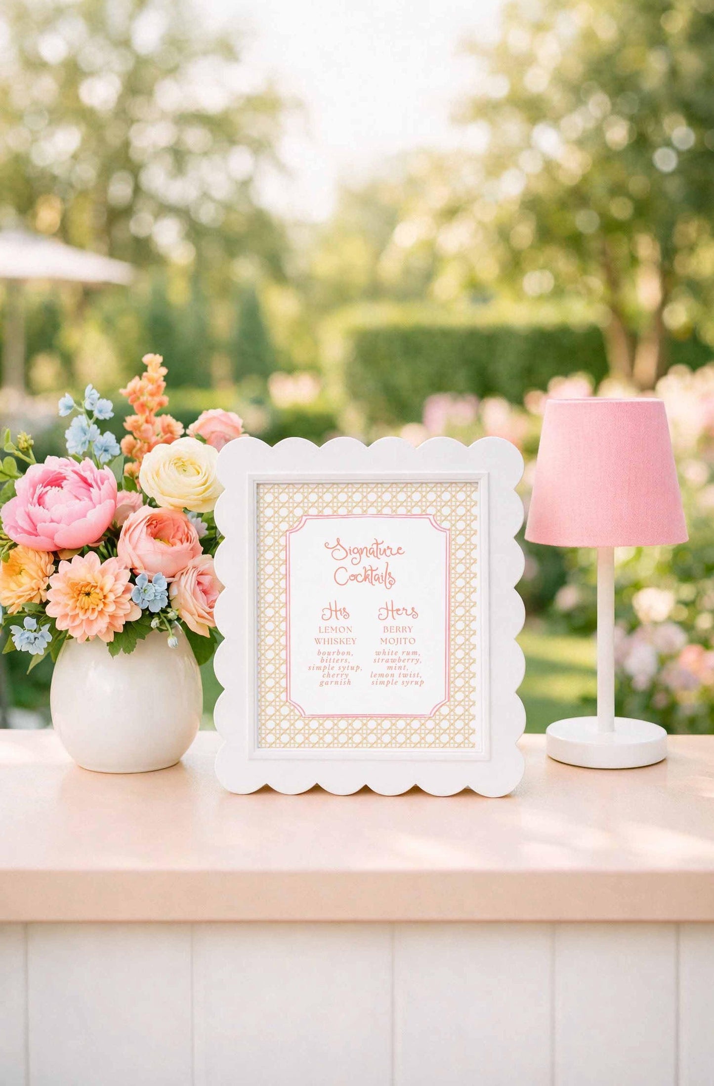 Whimsical Beach Wedding Bar Menu Template