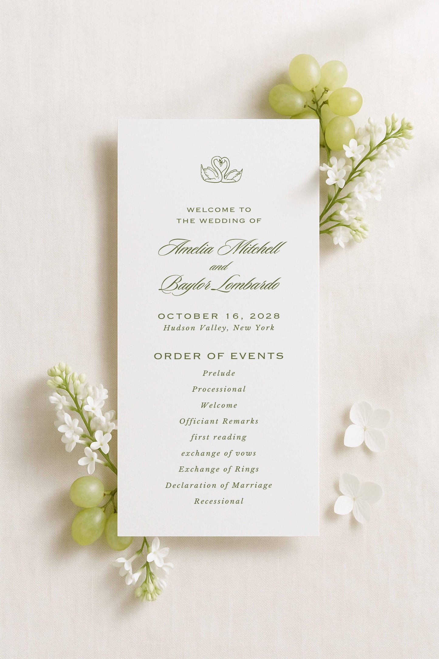 Old Money Striped Wedding Program Template