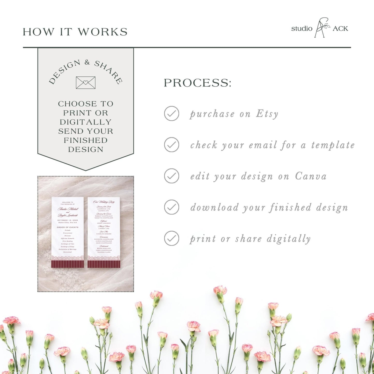 Vintage Lace Wedding Program Template
