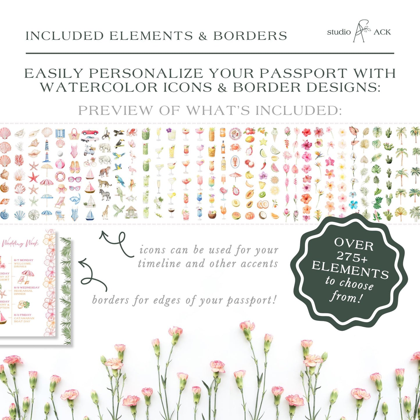 Birds of Paradise Wedding Passport Invitation Template