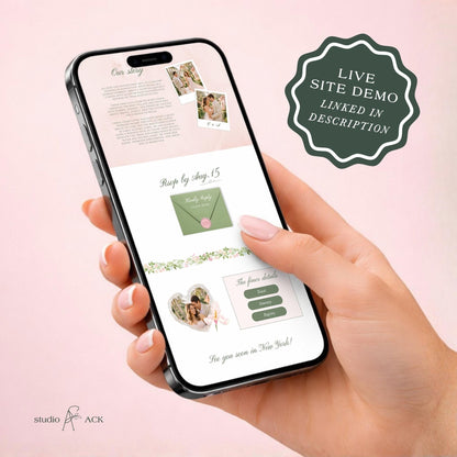 Hand-Painted Floral Wedding Website Template