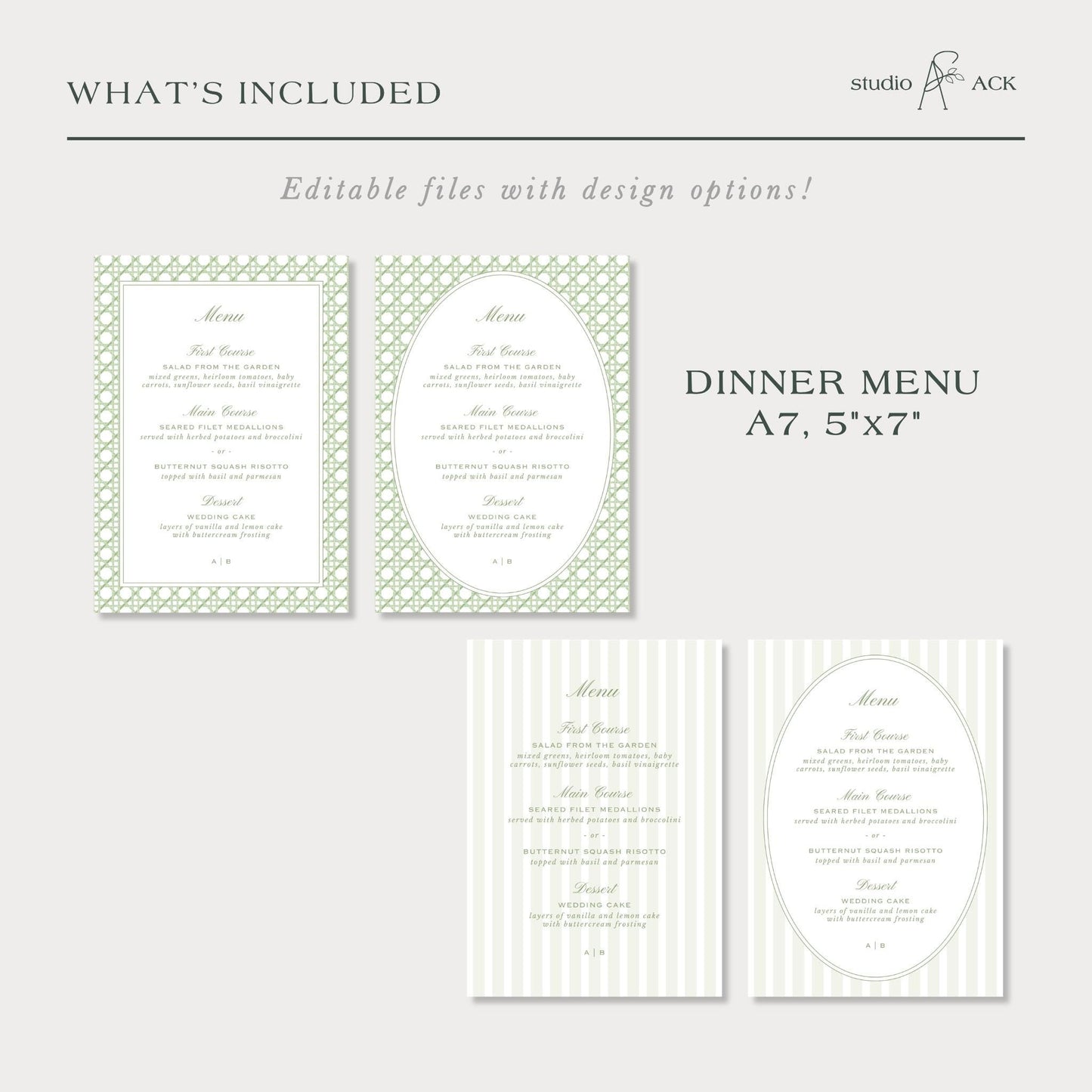 Green Rattan Wedding Template Bundle