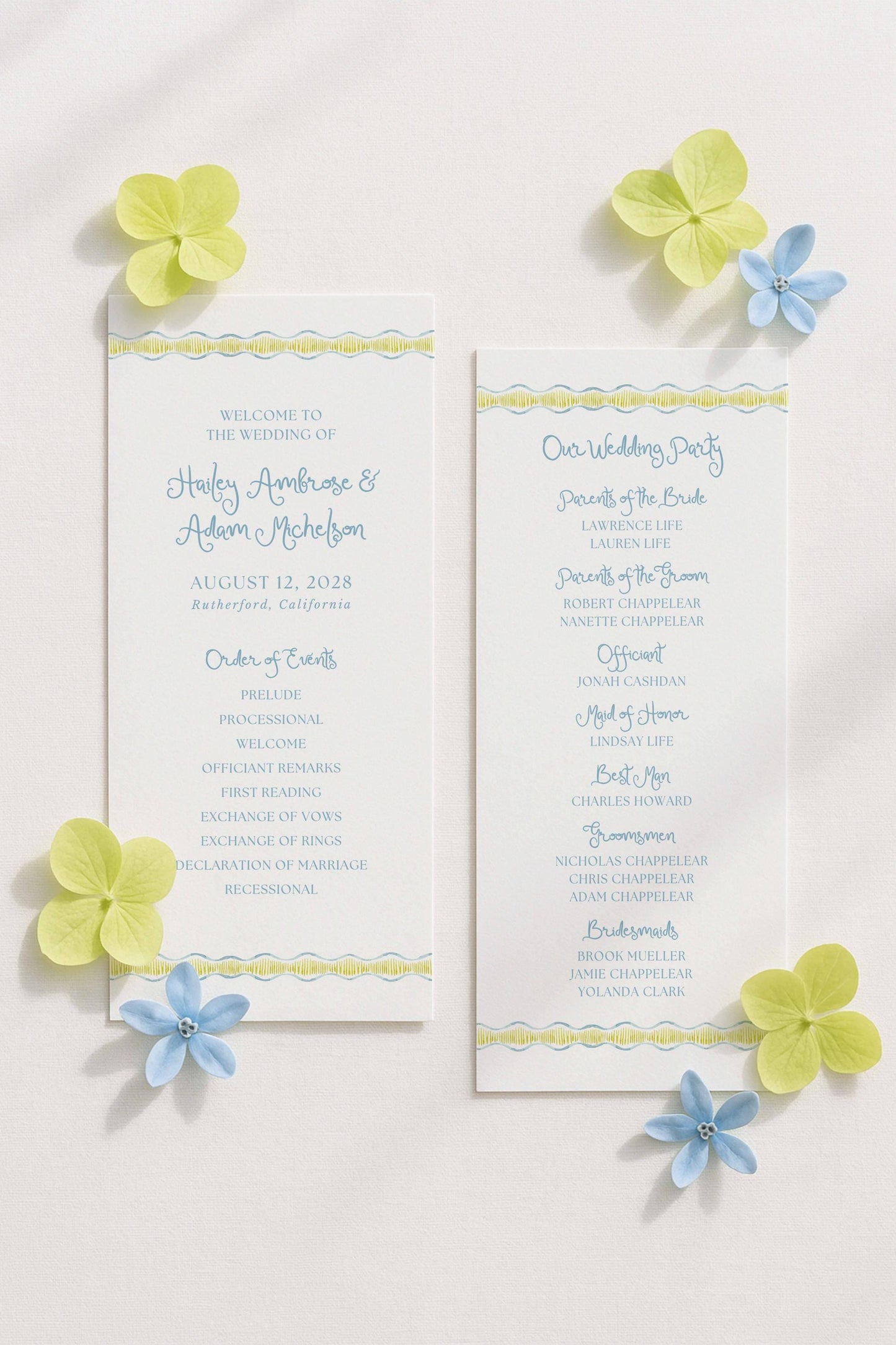 Fun Wavy Wedding Program Template