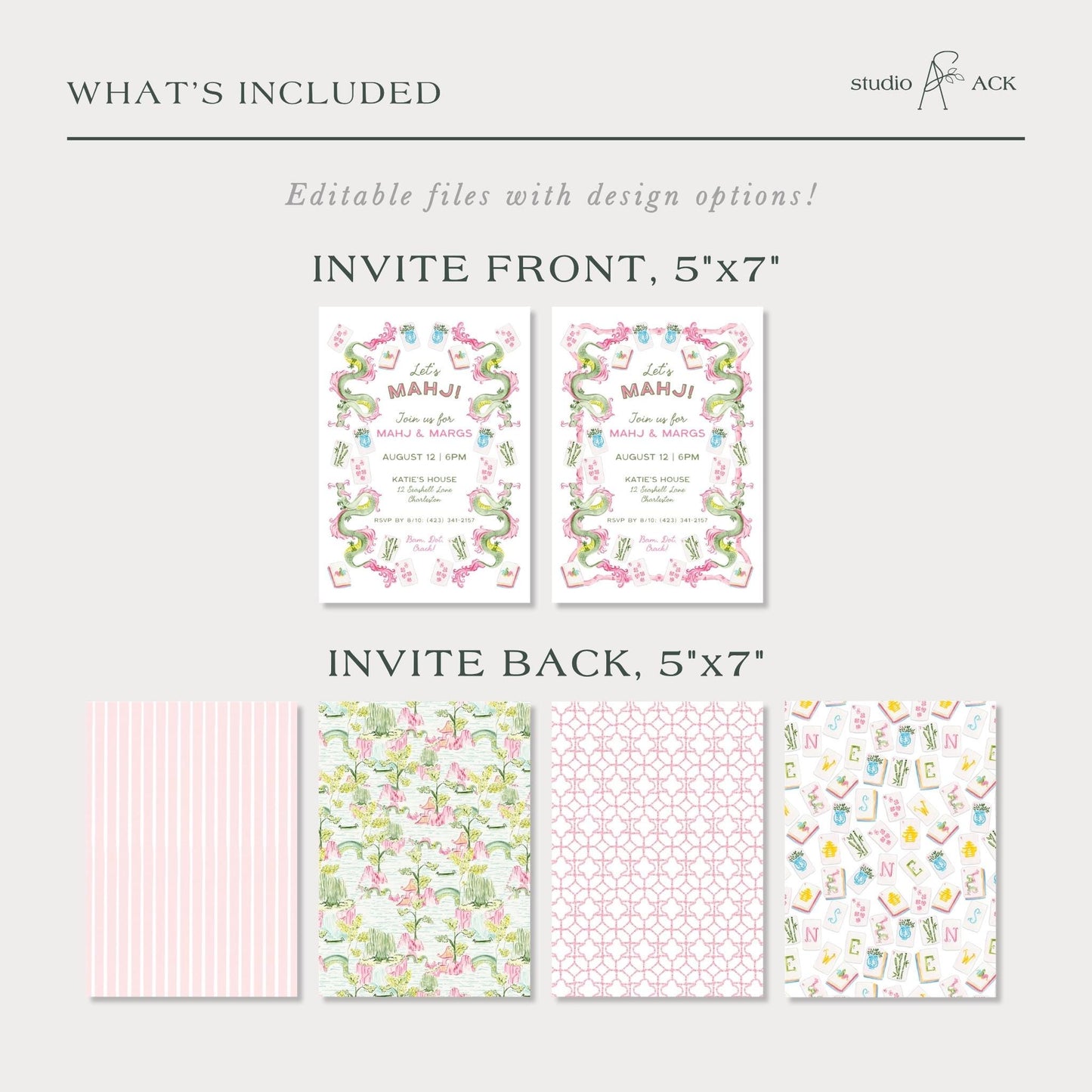 Mahj & Margs Party Invitation Template