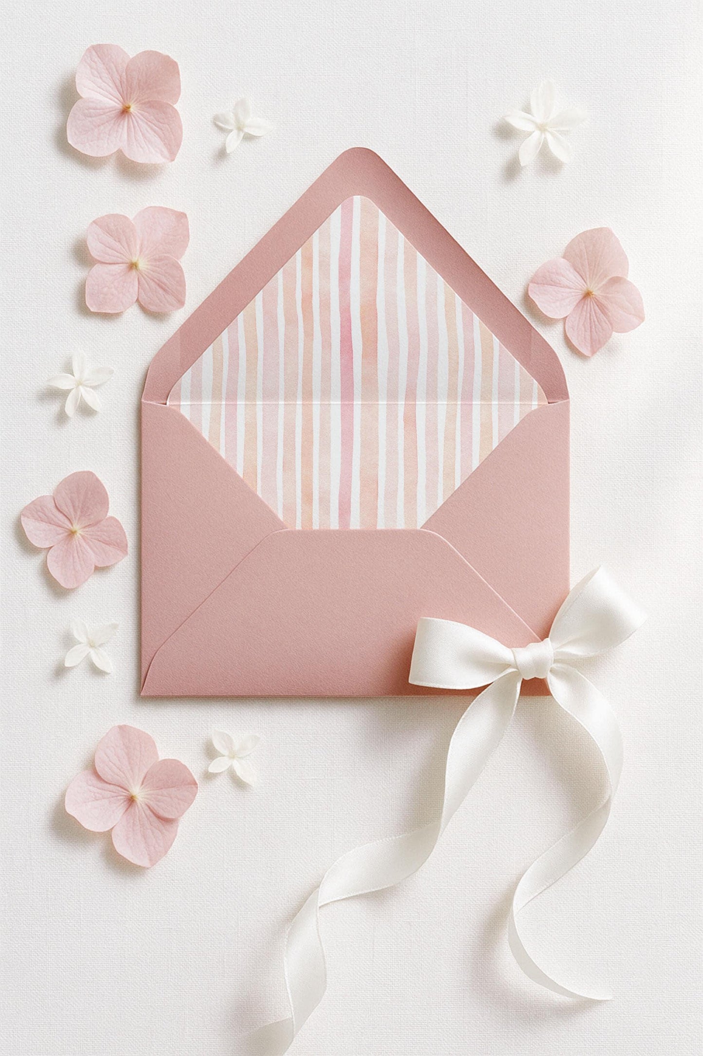 Watercolor Striped Envelope Liners for A7 Euro Flap Invitations Template