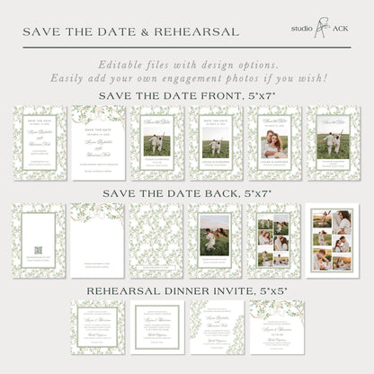 Neutral Chinoiserie Wedding Template Bundle