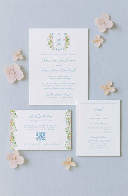 Colorful Floral Wedding Invitation Suite Template
