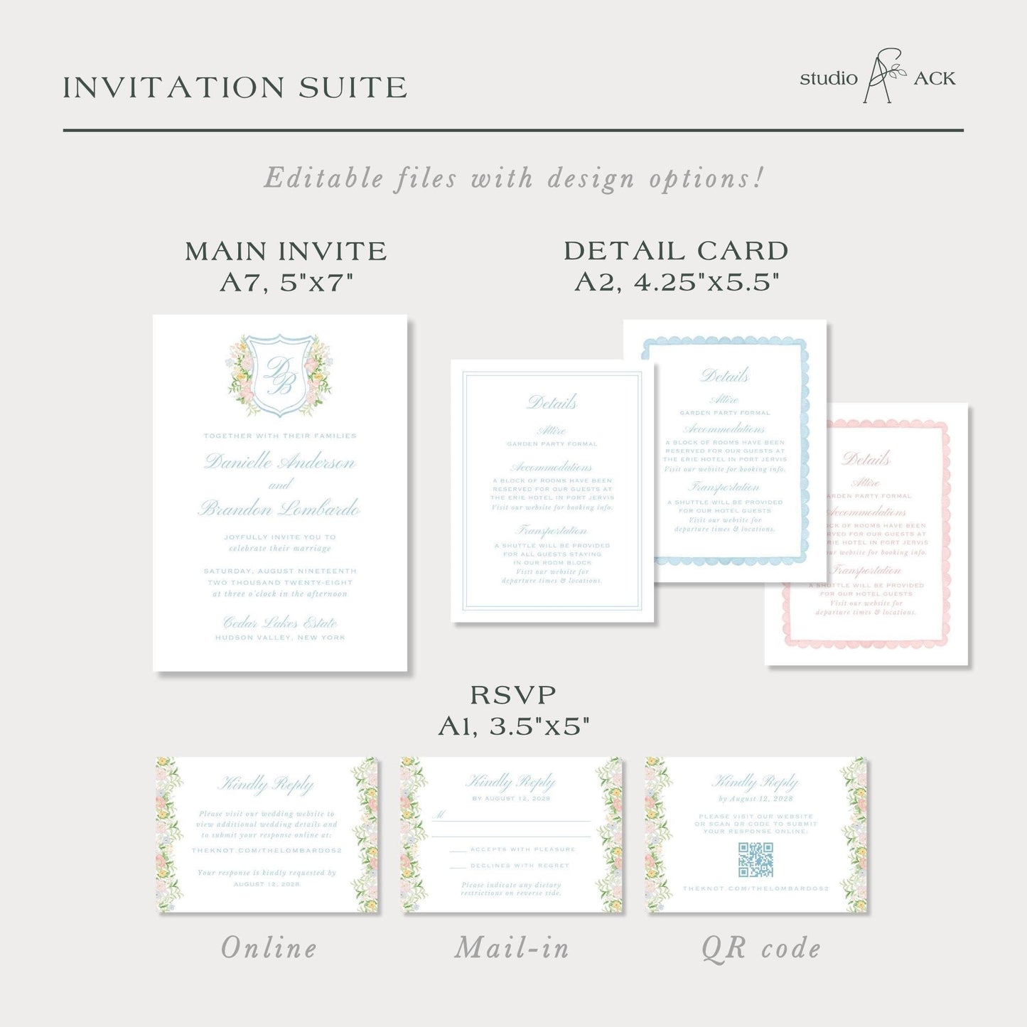 Colorful Floral Wedding Template Bundle