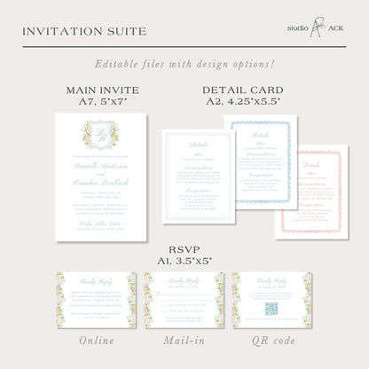 Colorful Floral Wedding Template Bundle