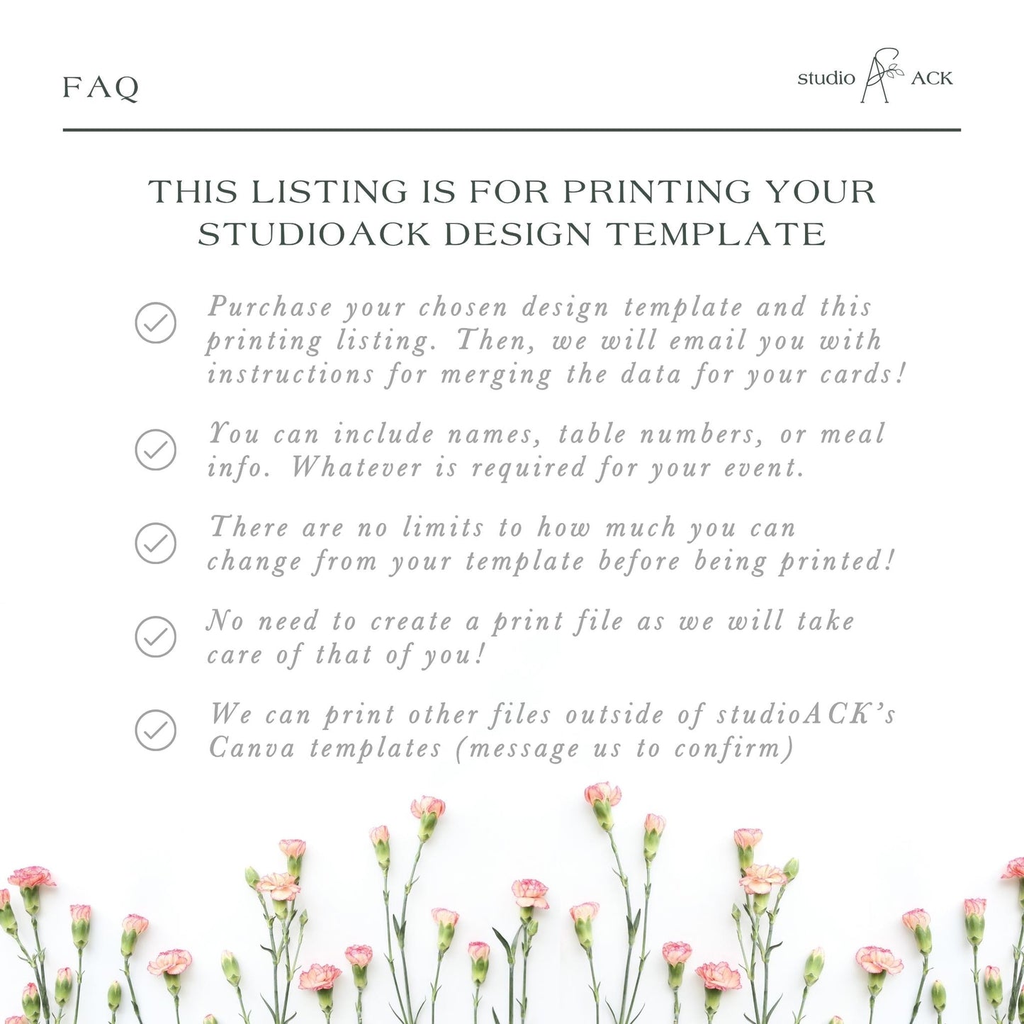 Name Card Professional Printing | 3.5"x2" Folded or Flat Prints | Place Cards & Escort Cards | Template Printing from studioACK