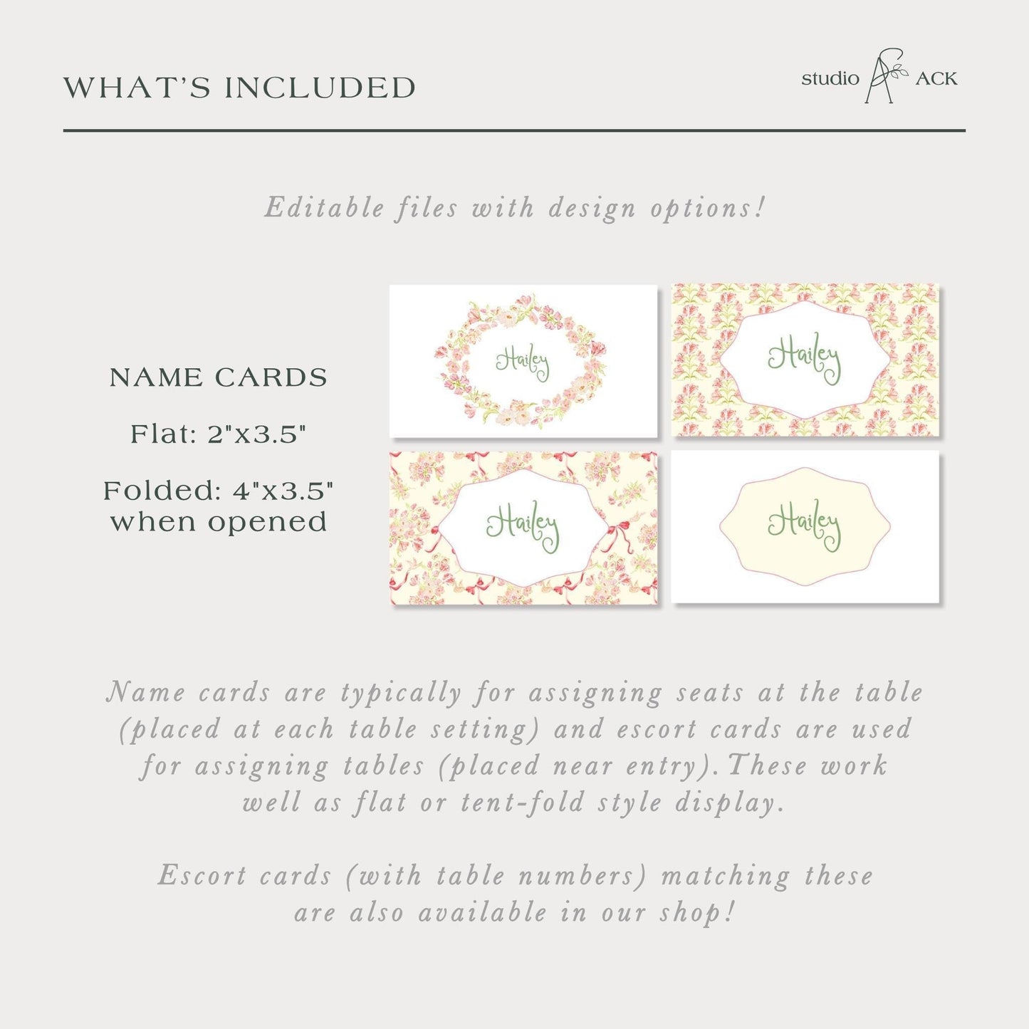 Whimsical Garden Wedding Place Card Template