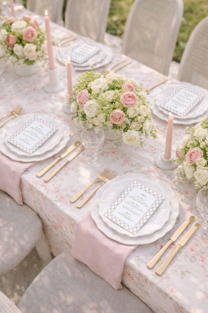 Watercolor Trellis Wedding Menu Template