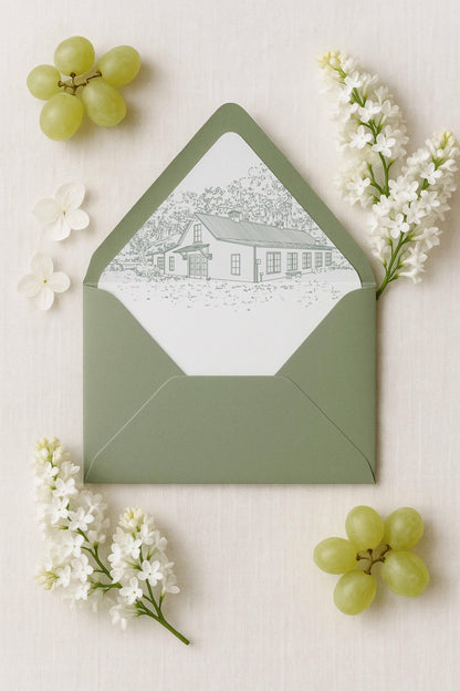 Magnolia Carriage House Wedding Invitation Suite Template
