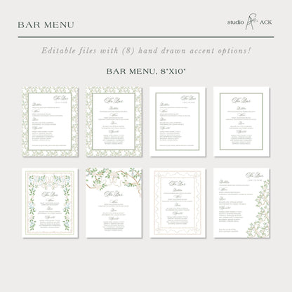 Neutral Chinoiserie Wedding Template Bundle
