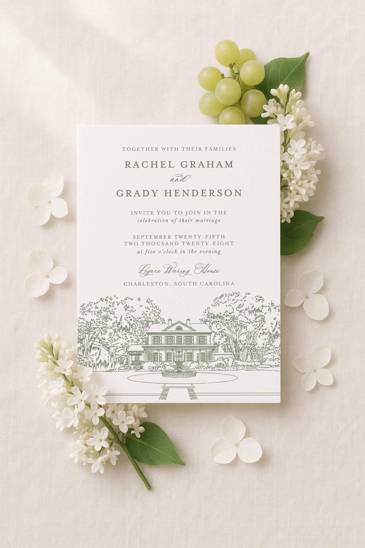 Legare Waring House Wedding Invitation Suite Template