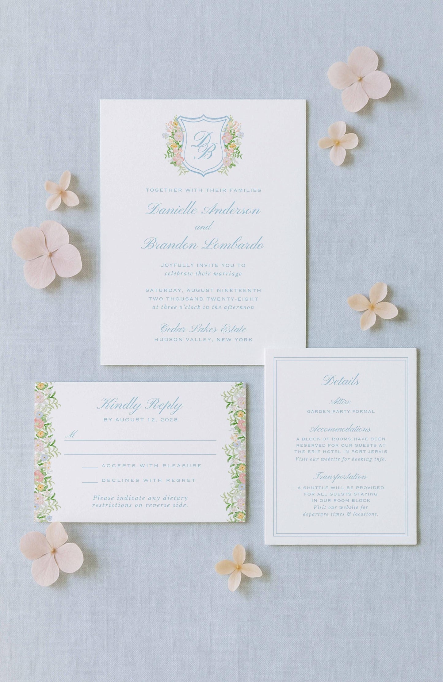 Colorful Floral Wedding Invitation Suite Template