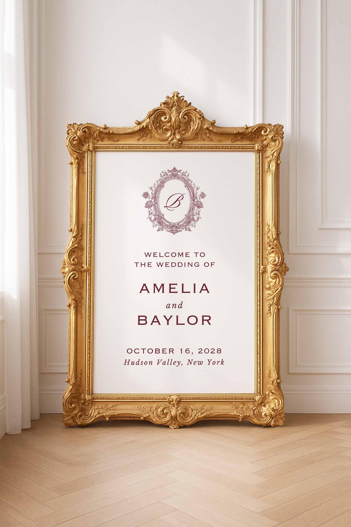 Vintage Lace Wedding Welcome Sign Template