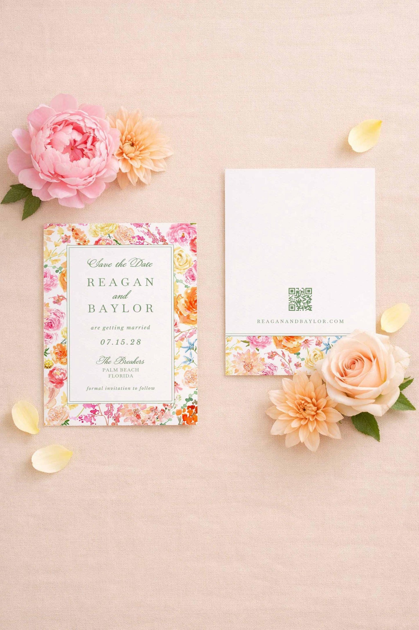 Colorful Floral Save the Date Template
